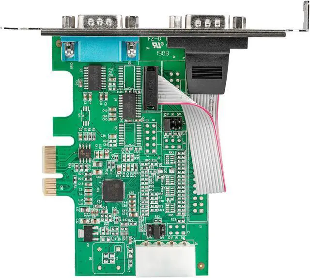 Alt view image 3 of 4 - StarTech.com PEX2S953LP 2 Port RS232 Serial Adapter Card with 16950 UART - PCI Express Serial Port Card - 921.4Kbps - Windows & Linux Compatible