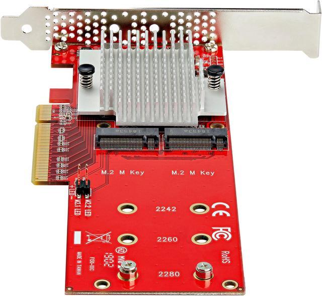 Alt view image 4 of 5 - StarTech.com PEX8M2E2 x8 Dual M.2 PCIe SSD Adapter - PCIe 3.0 - PCI Express M.2 SSD Adapter Card - For PCIe NVMe and PCIe AHCI M.2 SSDs (PEX8M2E2)