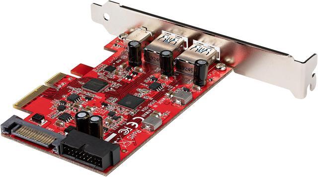 Alt view image 6 of 6 - 5-Port USB PCIe Card, 10Gbps USB 3.1 Gen 2 PCIe Card w/ 1x USB-C & 2x USB-A, 1x 2 Port IDC (Internal 5Gbps USB Header Expansion), USB C PCIe Card, PCI Express USB Controller - Windows/macOS/Linux (PEXUSB312A1C1H)