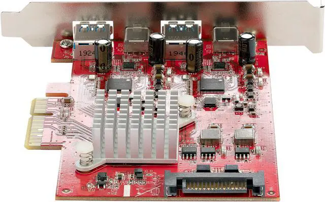 Alt view image 4 of 7 - 4-Port USB PCIe Card, 10Gbps USB PCI Express Expansion Card w/ 2 Controllers, 2x USB-C & 2x USB-A ports (USB 3.2/3.1 Gen 2), USB/USB-C PCI-e Card, Full Profile Brackets - USB PCIe Add-On Card (PEXUSB312A2C2V)