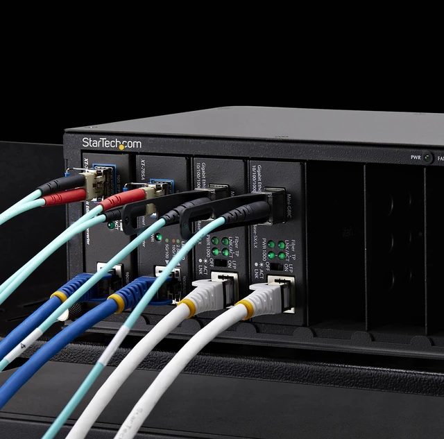Alt view image 7 of 8 - StarTech MCM7-MEDIA-CHASSIS 7-Slot Unmanaged Media Converter Chassis for MCM Media Converter Series, Full Power Isolation, Active Cooling, 10in Rackmount, TAA Compliant