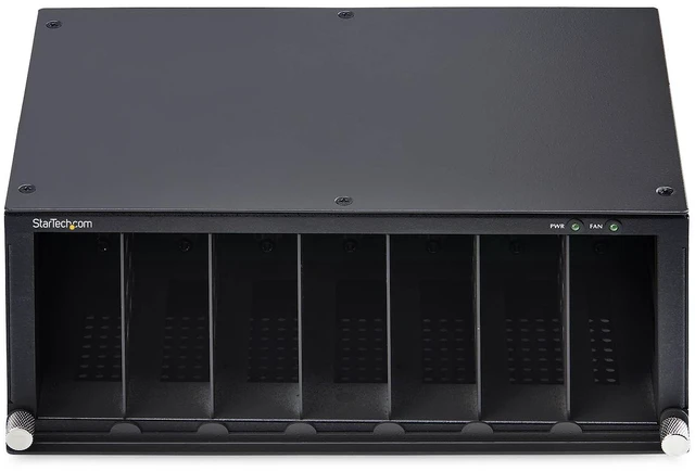 Alt view image 2 of 8 - StarTech MCM7-MEDIA-CHASSIS 7-Slot Unmanaged Media Converter Chassis for MCM Media Converter Series, Full Power Isolation, Active Cooling, 10in Rackmount, TAA Compliant