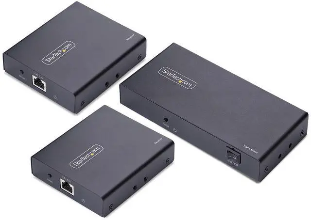 Main image of StarTech 2-Port HDMI Extender and Splitter Over CAT6, 4K 60Hz, Up to 230ft (70m), 1x2 HDMI over Ethernet Distribution Kit with IR and Power Over Cable, 4K7012IC-EXTEND-HDMI