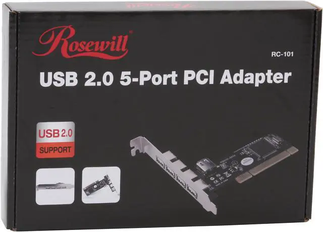 Alt view image 6 of 6 - Rosewill NEC 4+1 Port USB2.0 PCI CARD Model RC-101