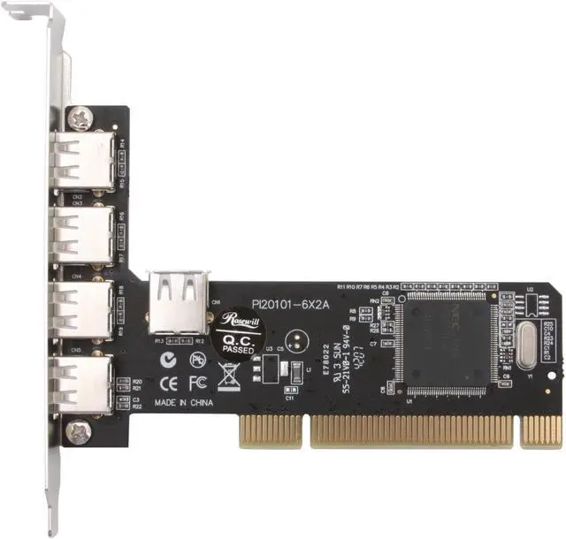 Alt view image 3 of 6 - Rosewill NEC 4+1 Port USB2.0 PCI CARD Model RC-101