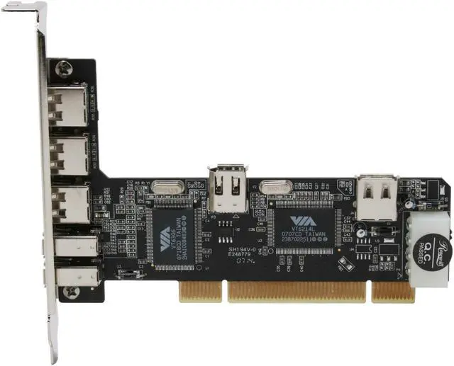 Alt view image 3 of 7 - Rosewill 3+1 USB 2.0/ 2+1 1394a VIA PCI Add On Card Model RC-110-LX Replacement For RC-110