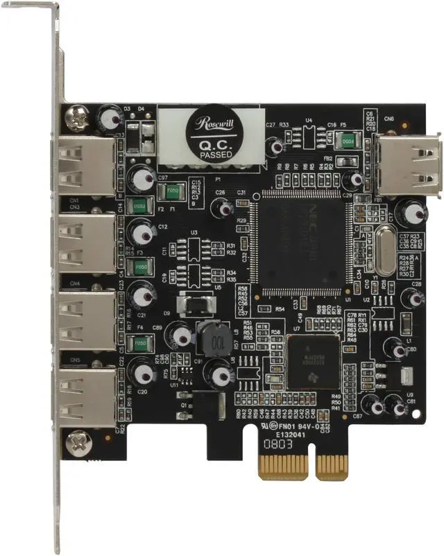 Alt view image 3 of 7 - Rosewill NEC 4+1 Ports USB 2.0 PCIE Card Model RC-503