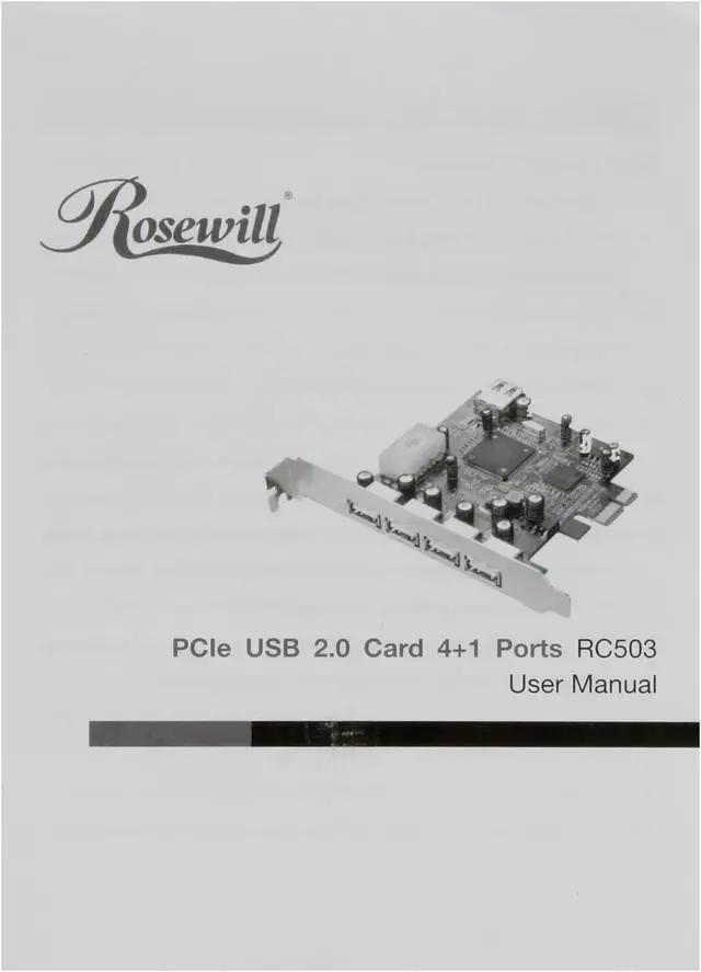 Alt view image 6 of 7 - Rosewill NEC 4+1 Ports USB 2.0 PCIE Card Model RC-503