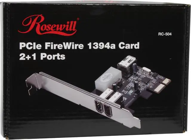 Alt view image 7 of 7 - Rosewill RC-504 - PCIe FireWire 1394a Card - 2 + 1-Port (Two External + One Internal)