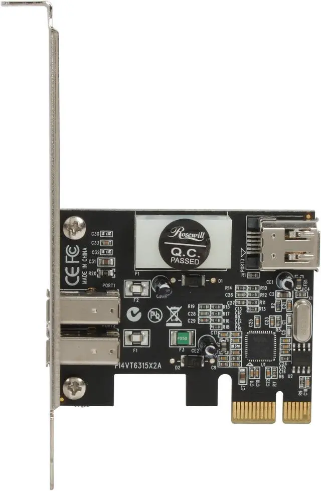 Alt view image 3 of 7 - Rosewill RC-504 - PCIe FireWire 1394a Card - 2 + 1-Port (Two External + One Internal)