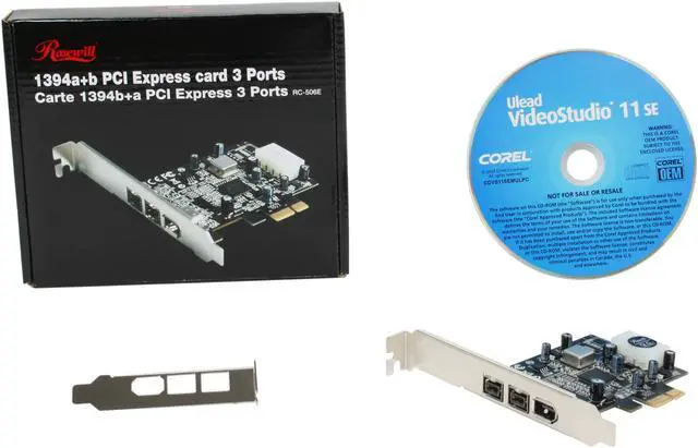 Alt view image 6 of 6 - Rosewill RC-506E - 3-Port PCIe 1394b Card