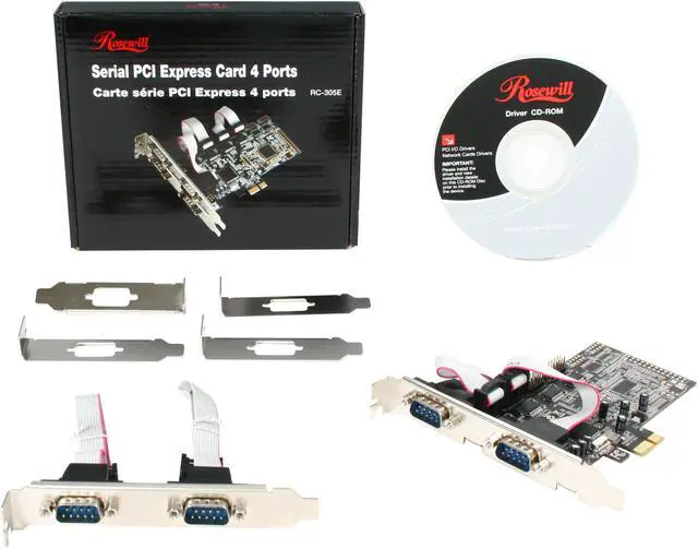 Alt view image 6 of 5 - Rosewill PCIe Serial Card 4 Ports Model RC-305E