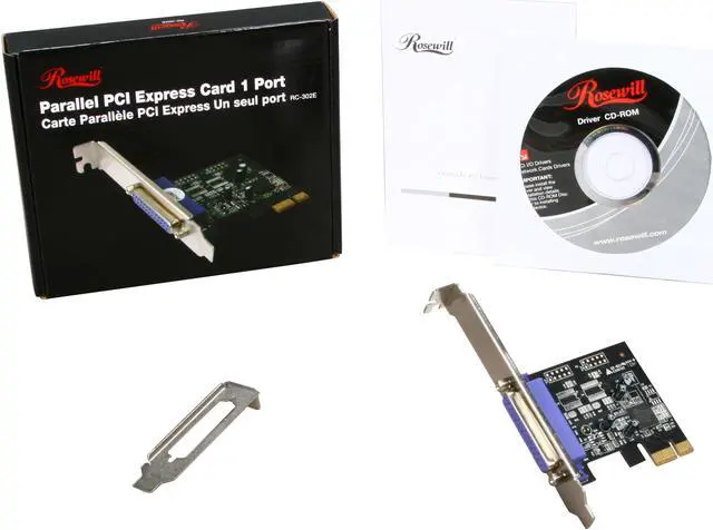 Alt view image 6 of 5 - Rosewill RC-302E - PCIe 1-Port Parallel Card