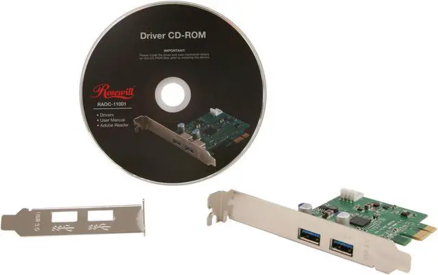 Alt view image 5 of 6 - Rosewill PCI Express to 2-Port USB 3.0 Card Model RAOC-11001