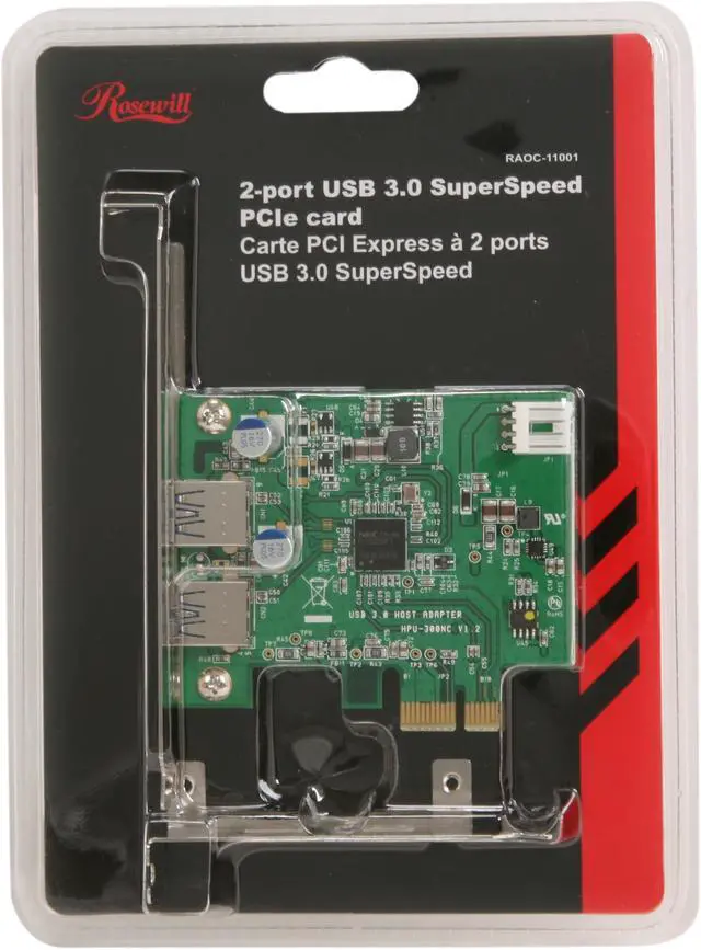 Alt view image 6 of 6 - Rosewill PCI Express to 2-Port USB 3.0 Card Model RAOC-11001