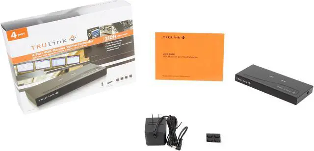 Alt view image 6 of 6 - C2G 29504 4-Port VGA Monitor Splitter/Extender (Female Input) TAA Compliant, Black