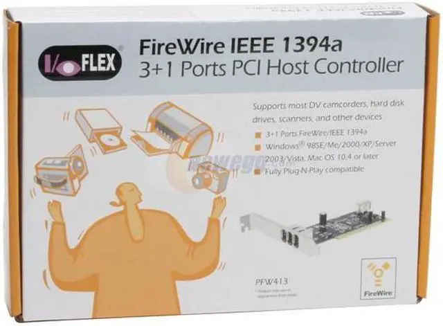 Alt view image 7 of 7 - Koutech 3-Port FireWire/1394a PCI (3xExt+1xInt) (DV SW+Cable Bundle) Model IO-PFW413