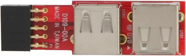 Alt view image 2 of 6 - Koutech USB 2.0 Header-Pin to Dual Type-A adapter Model IO-UU220
