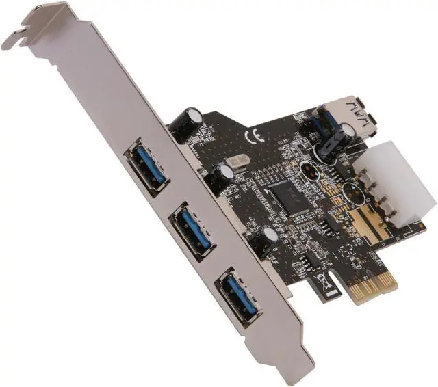 Main image of Koutech 4-Port SuperSpeed USB 3.0 PCI Express (x1) (3x Ext + 1x Int) with 4-pin Molex Power Connector Model IO-PEU434