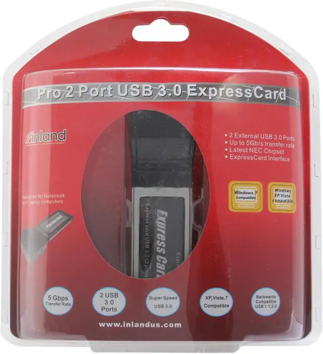 Alt view image 6 of 6 - Inland 08831 USB 3.0 ExpressCard 2 x USB 3.0