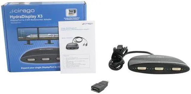 Alt view image 5 of 5 - Cirago HDX3DV01 HydraDisplay X3 DisplayPort to 3 DVI Multimonitor Adapter