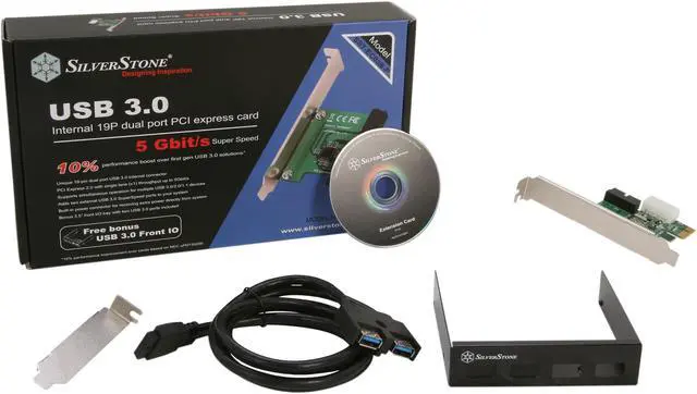 Alt view image 6 of 6 - Silverstone PCI Express Card w/ USB 3.0 Internal Connector and USB3.0 Front IO ports - Black Model SST-EC03B-P