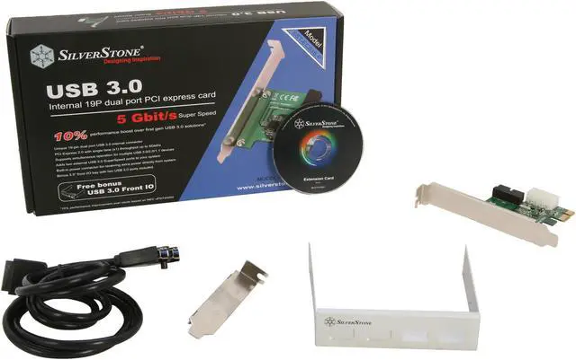 Alt view image 6 of 6 - Silverstone PCI Express Card w/ USB 3.0 Internal Connector and USB3.0 Front IO ports - Silver Model SST-EC03S-P