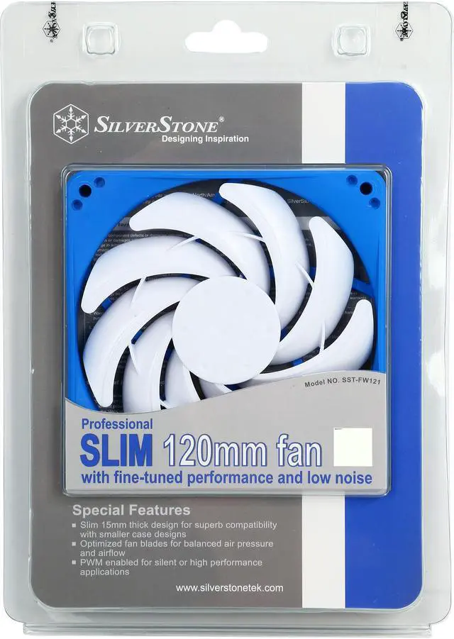 Alt view image 6 of 6 - SilverStone Silverstone Tek Professional Slim 120mm Fan with Fine-Tuned Performance and Low Noise Cooling FW121 FW121 Professional Slim Fan with Fine-Tuned Performance and Low Noise