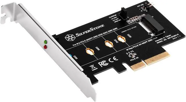 Alt view image 3 of 17 - Silverstone SST-ECM21-E Screwless design M.2 PCIe/NVMe SSD to PCIe x 4 Add-On Card