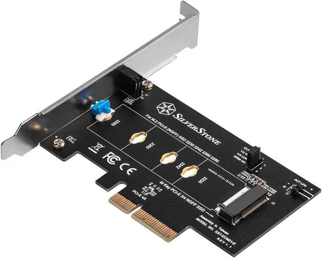Alt view image 6 of 17 - Silverstone SST-ECM21-E Screwless design M.2 PCIe/NVMe SSD to PCIe x 4 Add-On Card