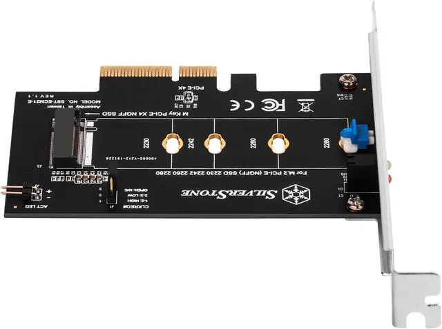 Alt view image 8 of 17 - Silverstone SST-ECM21-E Screwless design M.2 PCIe/NVMe SSD to PCIe x 4 Add-On Card