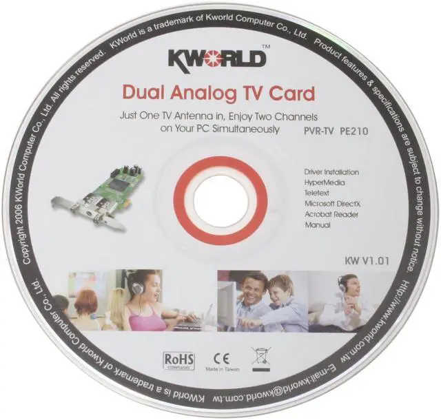 Alt view image 7 of 8 - KWORLD Dual Analog TV Tuner VS-TVPE210RF PCI-Express x1 Interface