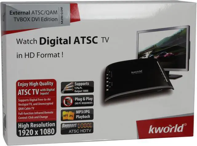 Alt view image 10 of 10 - KWorld SA290-Q DVI External ATSC/QAM TVBox DVI Edition