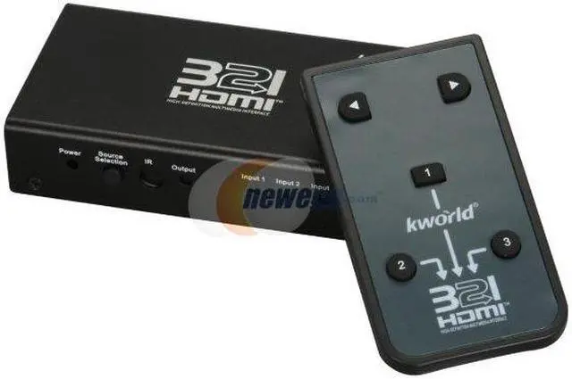 Main image of KWorld HDMI 3-2-1 3 Ports HDMI Switch with Remote Control