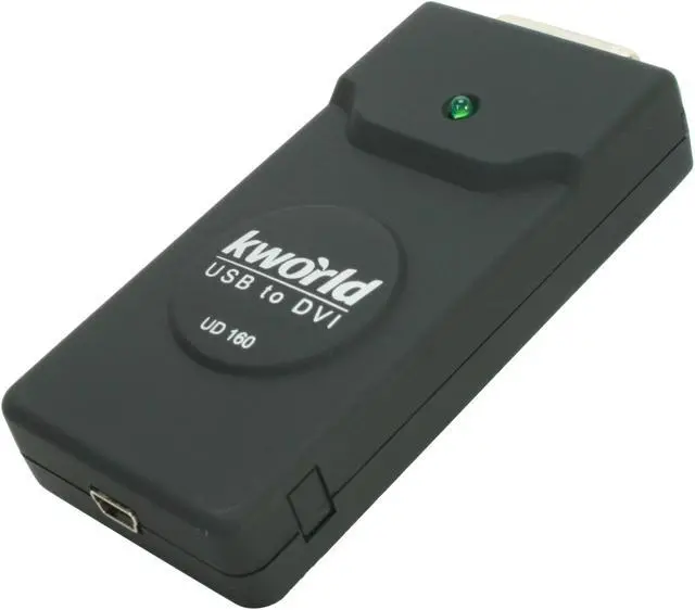 Main image of KWORLD USB to DVI/VGA/HDMI Video Adapter UD160 1680 x 1050 USB 2.0 Interface