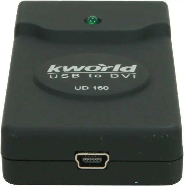 Alt view image 2 of 5 - KWORLD USB to DVI/VGA/HDMI Video Adapter UD160 1680 x 1050 USB 2.0 Interface