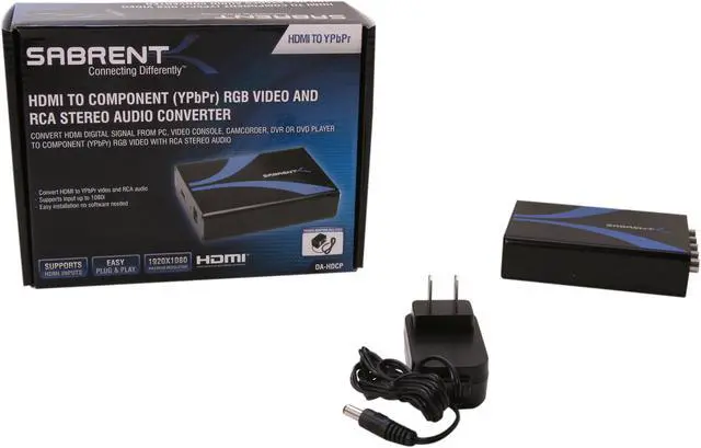 Alt view image 6 of 6 - SABRENT DA-HDCP HDMI To Component (ypbpr) RGB Video And RCA Stereo Audio Converter
