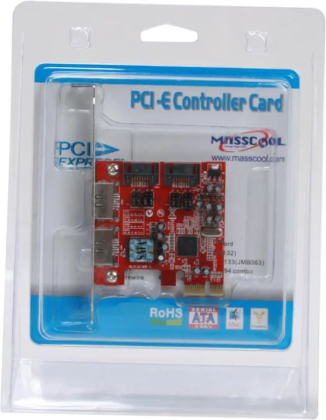 Alt view image 7 of 7 - MASSCOOL PCI-e 4 port SATA2  (SIL3132 Chip) Model XWT-PCIE10