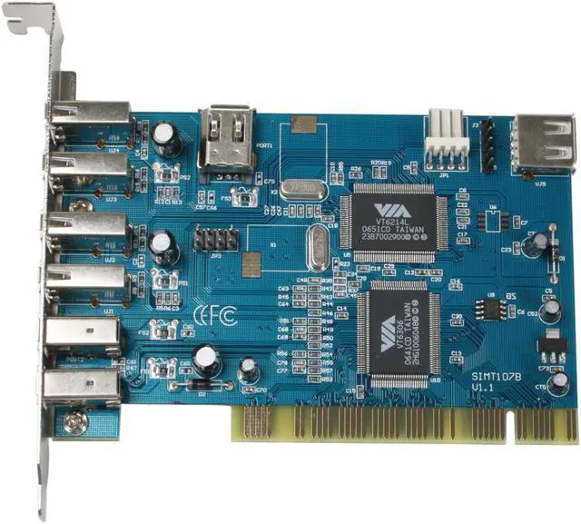 Alt view image 2 of 5 - Zonet 4+1 USB / 2+1 Firewire Ports Combo PCI Host Controller Model ZUC2401
