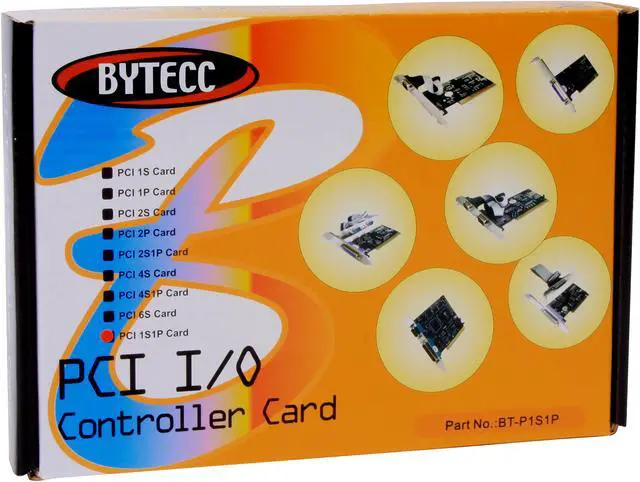 Alt view image 6 of 6 - BYTECC PCI Serial Card 1 Port + 1 Parallel Port Controller Card Model BT-P1S1P