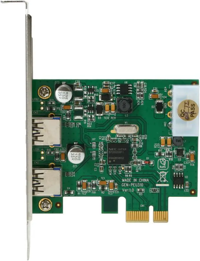 Alt view image 3 of 6 - BYTECC PCIe NEC Chipset 2 Ports USB 3.0 Card Model BT-PEU310