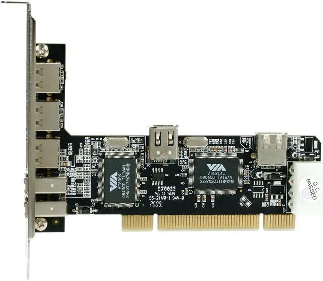 Alt view image 3 of 6 - VANTEC 4-Port USB 2.0 & 3-Port FireWire 400 PCI Combo Host Card Model UGT-UF100