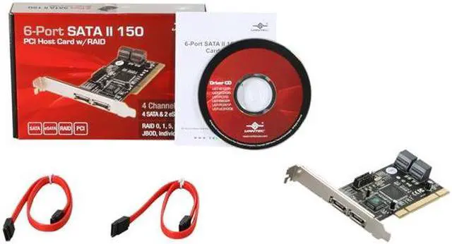 Alt view image 7 of 6 - VANTEC 6-Port SATA II 150 PCI Host Card Model UGT-ST310R
