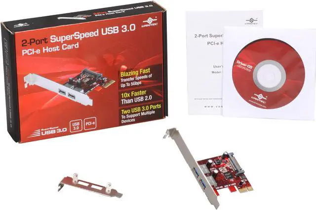 Alt view image 6 of 6 - VANTEC 2-Port SuperSpeed USB 3.0 PCI-E Host Card Model UGT-PC302