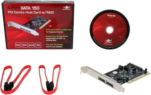 Alt view image 6 of 6 - VANTEC 4-Port SATA 150 PCI Combo Host Card w/RAID Model UGT-ST320R