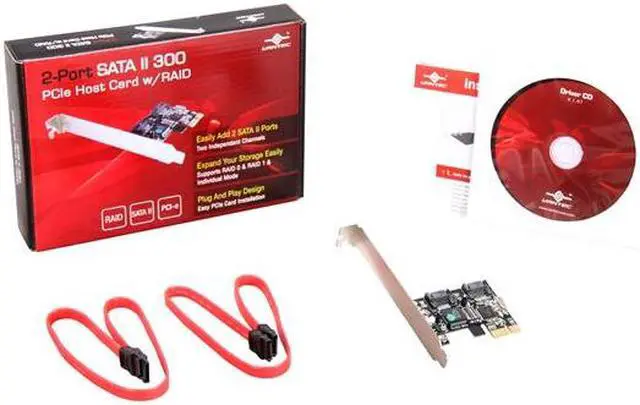 Alt view image 5 of 5 - VANTEC 2-Port SATA II 300 PCIe Host Card w/RAID Model UGT-ST420R