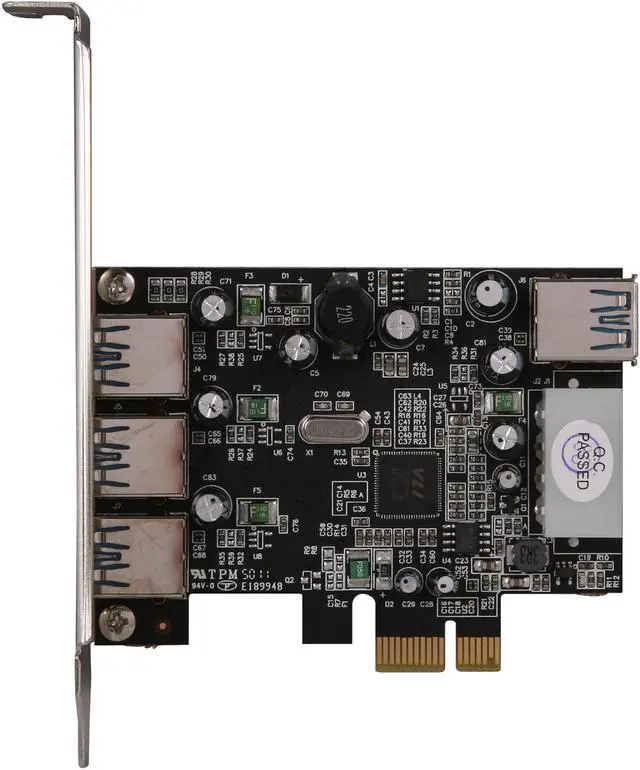 Alt view image 4 of 5 - VANTEC 4-Port SuperSpeed USB 3.0 PCIe Host Card Model UGT-PC341