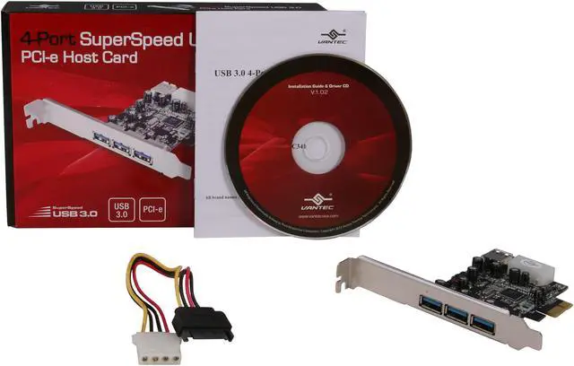 Alt view image 6 of 5 - VANTEC 4-Port SuperSpeed USB 3.0 PCIe Host Card Model UGT-PC341