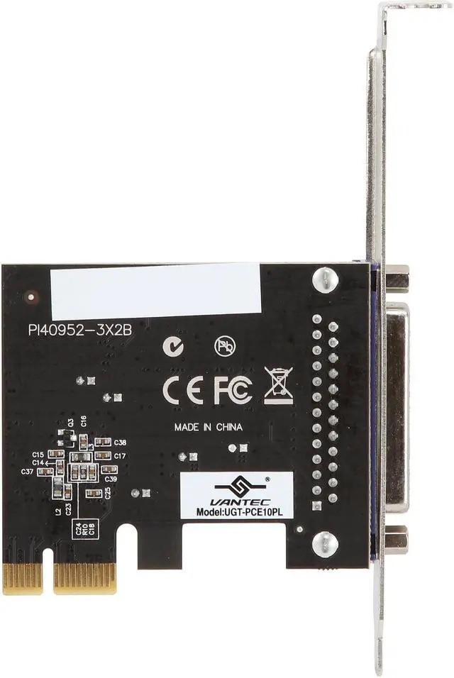 Alt view image 4 of 5 - VANTEC 1-Port Parallel PCIe Host Card Model UGT-PCE10PL