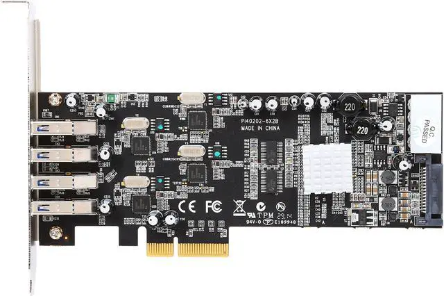 Alt view image 4 of 5 - VANTEC Quad Chip 4-Port Dedicated 5Gbps USB 3.0 PCIe Host Card Model UGT-PCE430-4C